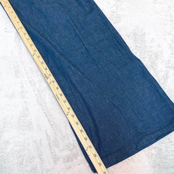 Jumpsuit Women Denim Utility Button Front Comfort Cinch Waist Sz 12 Wide Leg NWT - Picture 14 of 16